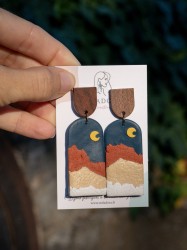 Boucles d'oreilles Arizona - Miladora Créations - Bijoux en argile polymère et acier inoxydable