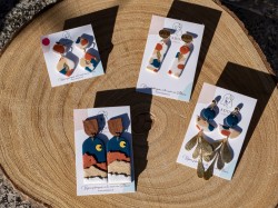 Boucles d'oreilles Arizona - Miladora Créations - Bijoux en argile polymère et acier inoxydable