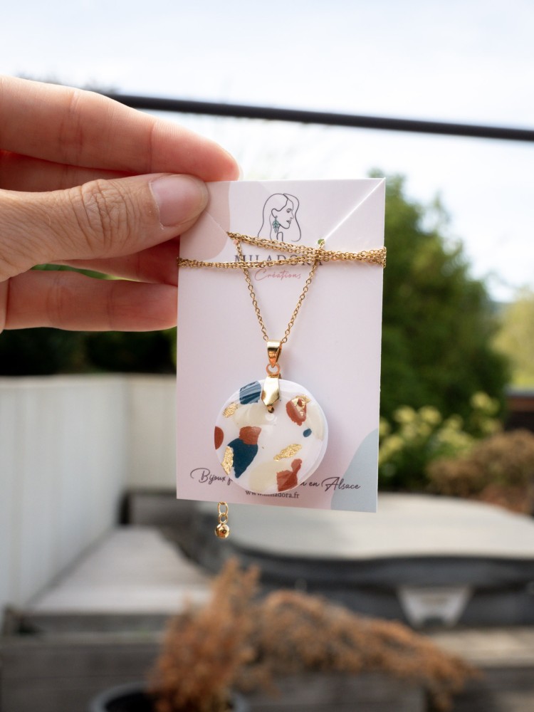 Collier Célestine - Miladora Créations - Bijoux en argile polymère et acier inoxydable
