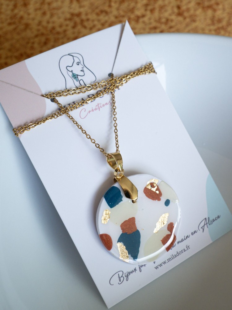 Collier Célestine - Miladora Créations - Bijoux en argile polymère et acier inoxydable