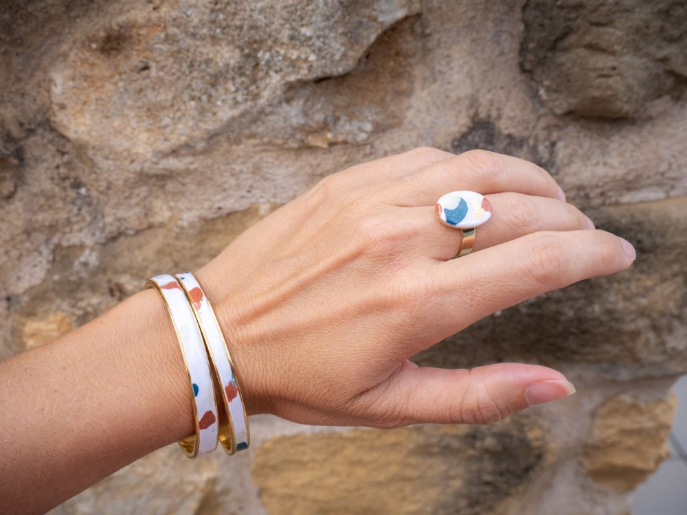 Bracelet Ondine - Miladora Créations - Bijoux en argile polymère et acier inoxydable