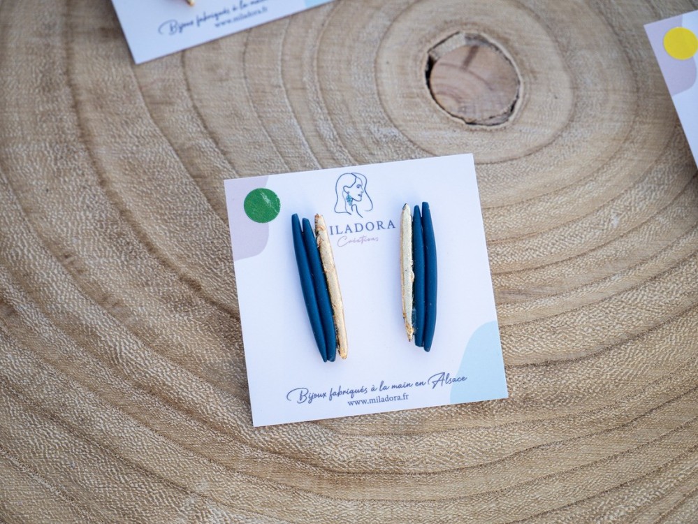 Boucles d'oreilles Lueurs - Miladora Créations - Bijoux en argile polymère et acier inoxydable