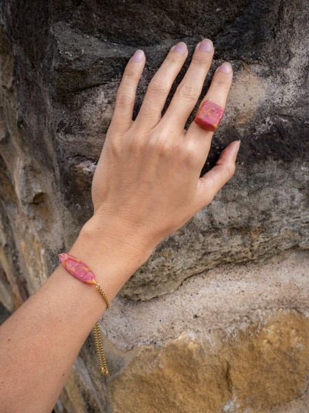Bague Diya - Miladora Créations - Bijoux en argile polymère et acier inoxydable