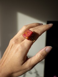 Bague Diya - Miladora Créations - Bijoux en argile polymère et acier inoxydable