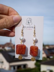 Boucles d'oreilles Tara - Miladora Créations - Bijoux en argile polymère et acier inoxydable