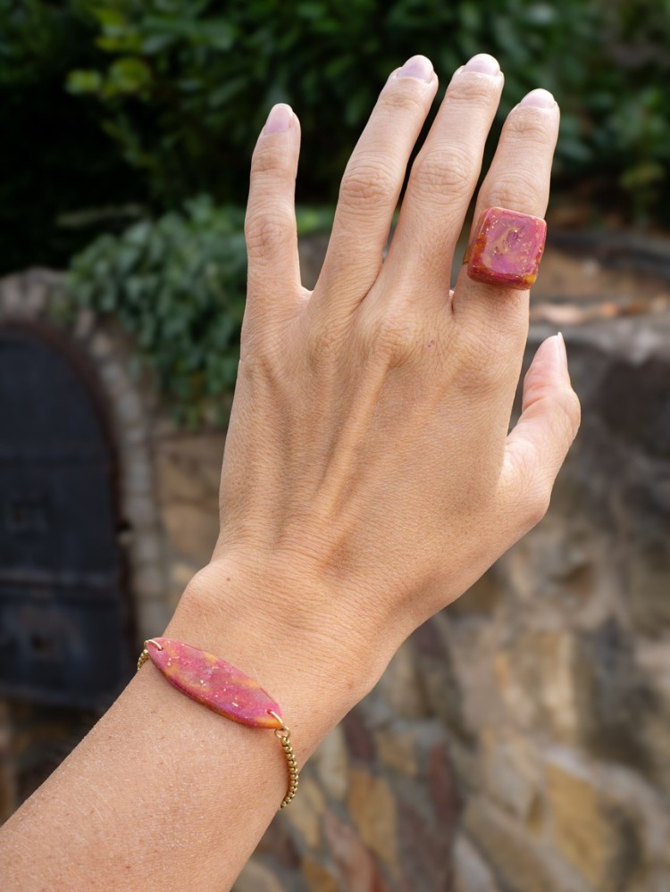 Bracelet Sona - Miladora Créations - Bijoux en argile polymère et acier inoxydable
