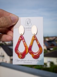 Boucles d'oreilles Kamala - Miladora Créations - Bijoux en argile polymère et acier inoxydable
