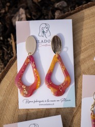 Boucles d'oreilles Kamala - Miladora Créations - Bijoux en argile polymère et acier inoxydable