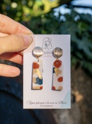 Boucles d'oreilles Isaline - Miladora Créations - Bijoux en argile polymère et acier inoxydable