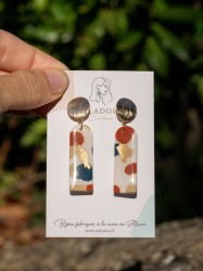Boucles d'oreilles Isaline - Miladora Créations - Bijoux en argile polymère et acier inoxydable