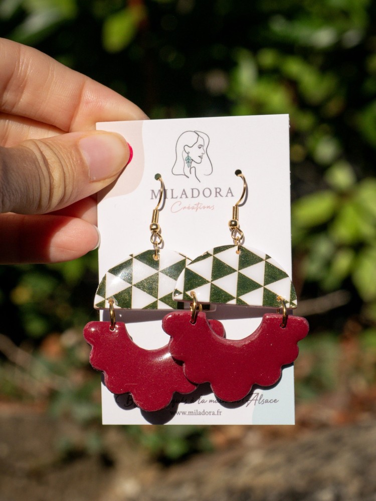Boucles d'oreilles Oracles - Miladora Créations - Bijoux en argile polymère et acier inoxydable