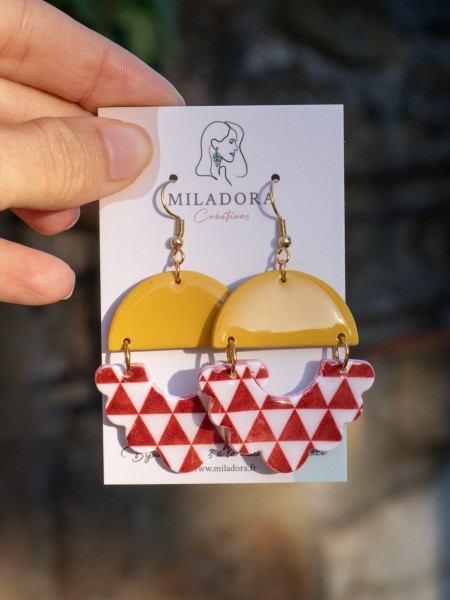 Boucles d'oreilles Oracles - Miladora Créations - Bijoux en argile polymère et acier inoxydable