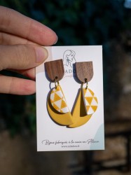 Boucles d'oreilles Eclipse - Miladora Créations - Bijoux en argile polymère et acier inoxydable