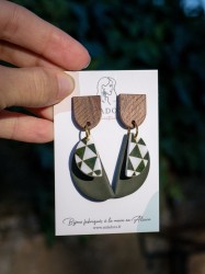 Boucles d'oreilles Eclipse - Miladora Créations - Bijoux en argile polymère et acier inoxydable