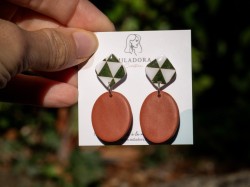 Boucles d'oreilles Lucioles - Miladora Créations - Bijoux en argile polymère et acier inoxydable