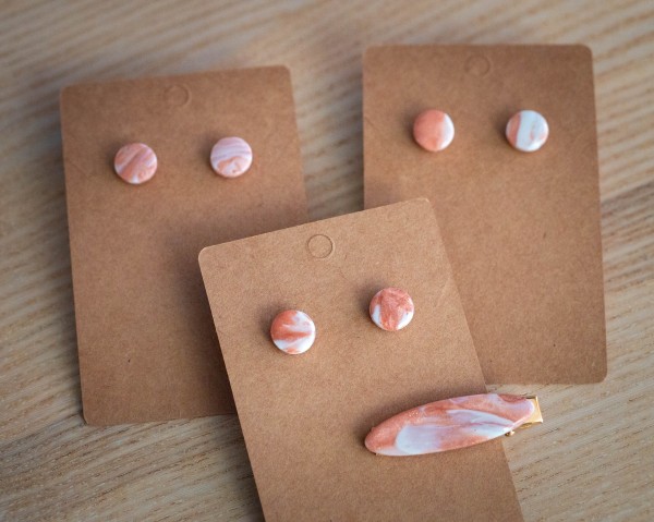 Puces d'oreilles Lola Rose - Miladora Créations