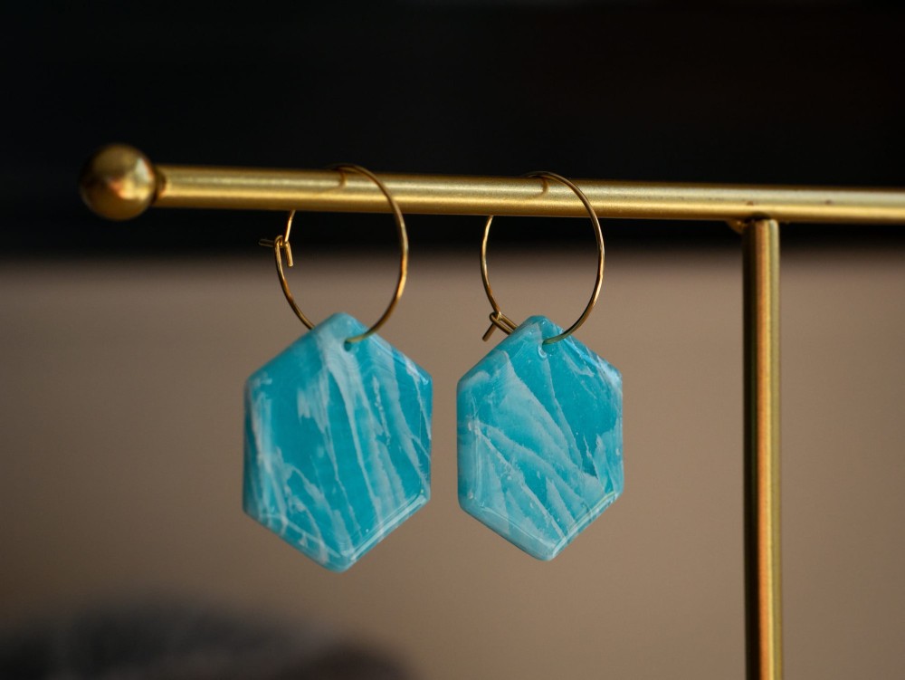 Boucles d'oreilles Précieuses Turquoise - Miladora Créations