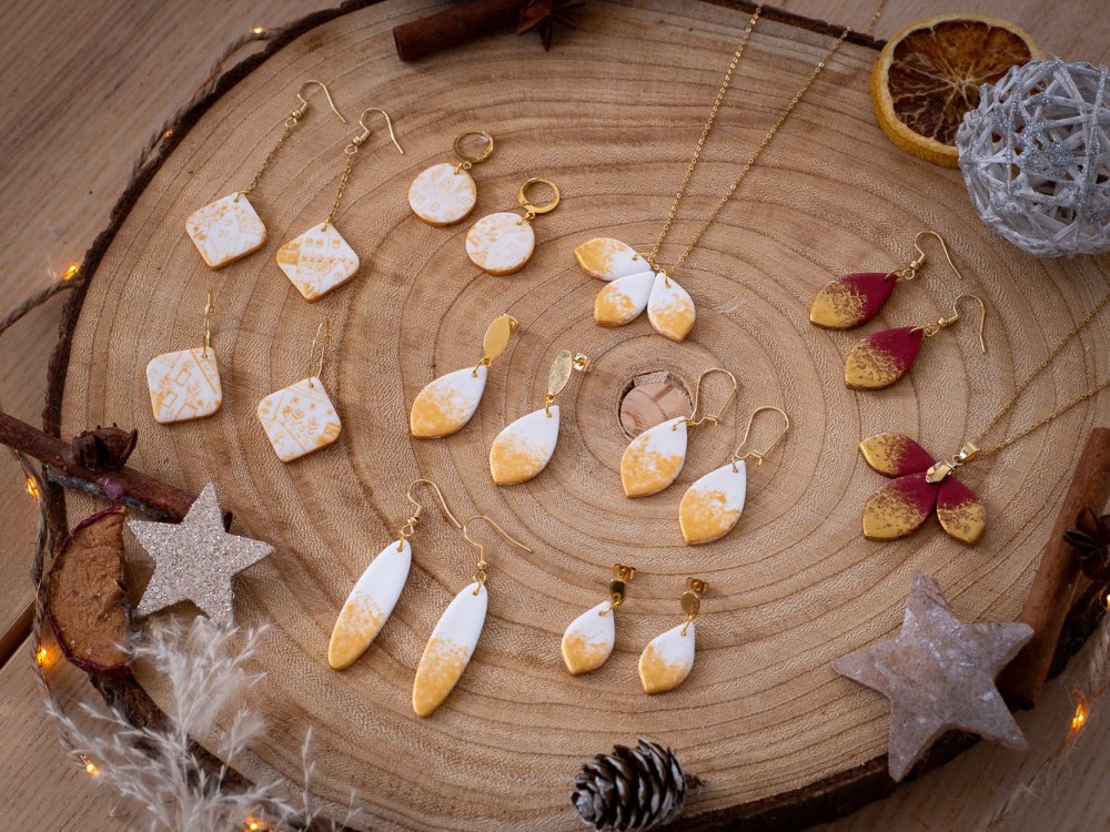 Boucles d'oreilles Calisson blanc - Miladora Créations