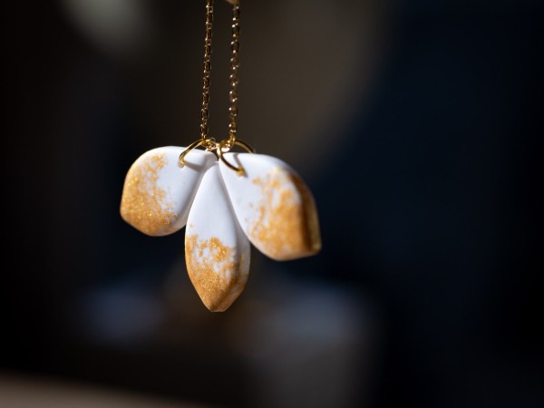 Collier Noël Calissons blanc- Miladora Créations