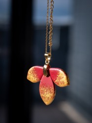 Collier Noël Calissons rouges - Miladora Créations