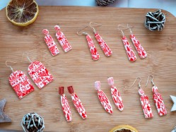 Boucles d'oreilles Noël Strasbourg - Miladora Créations