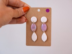 Boucles d'oreilles Artifice - Miladora Créations - Bijoux en argile polymère et acier inoxydable