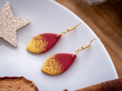 Boucles d'oreilles Calisson rouge - Miladora Créations