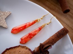 Boucles d'oreilles Précieuses Rouge et or - Miladora Créations