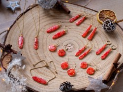 Boucles d'oreilles Précieuses Rouge et or - Miladora Créations