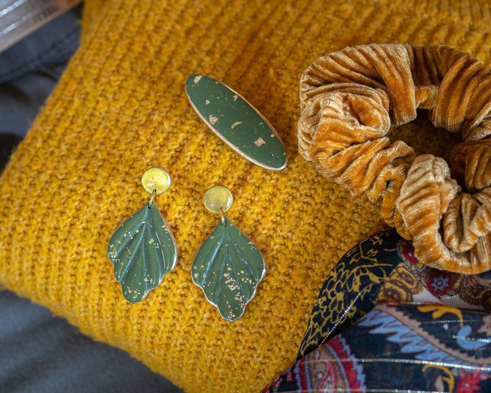 Boucles d'oreilles plante Jardin d'automne - Miladora Créations