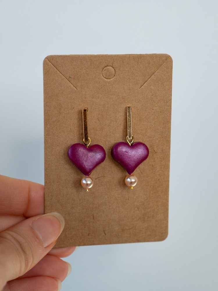 Boucles d'oreilles Camilla violet - Miladora Créations