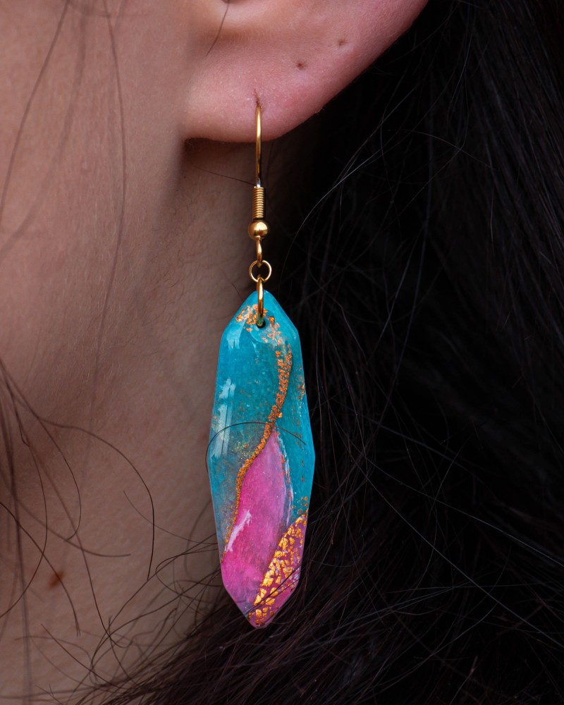 Boucles d'oreilles Klaudia - Miladora Créations - Bijoux en argile polymère et acier inoxydable